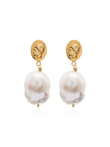 Hermina Athens Hygieia Pearl Drop Earring - Gold