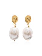 Hermina Athens Hygieia Pearl Drop Earring - Gold