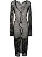 Dolce & Gabbana Vintage Open Knit Midi Top - Black