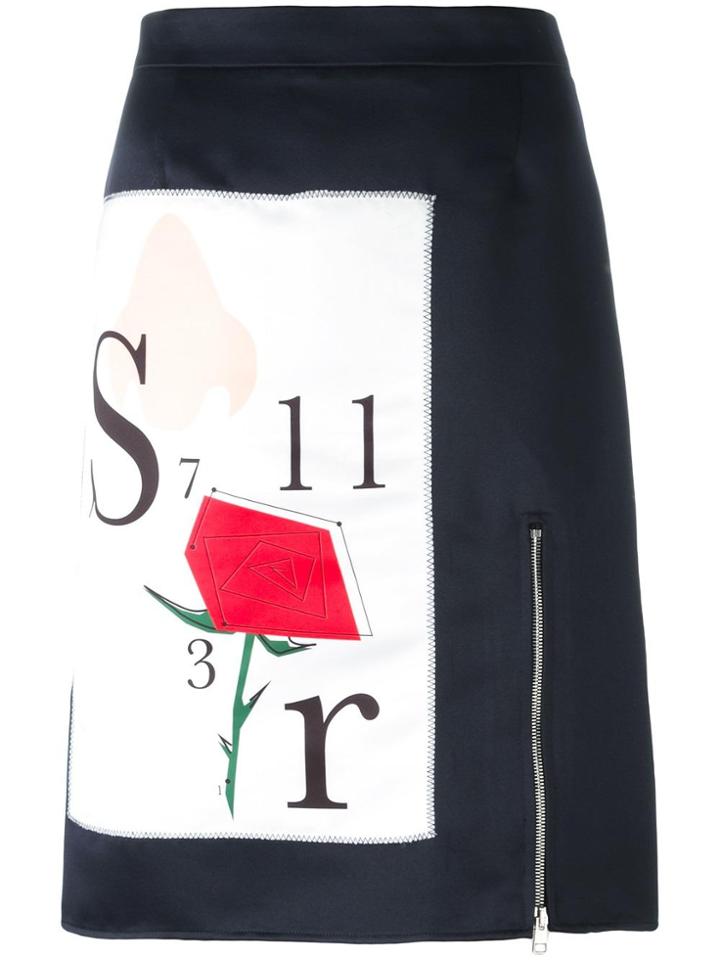 Au Jour Le Jour Front Print Skirt - Blue