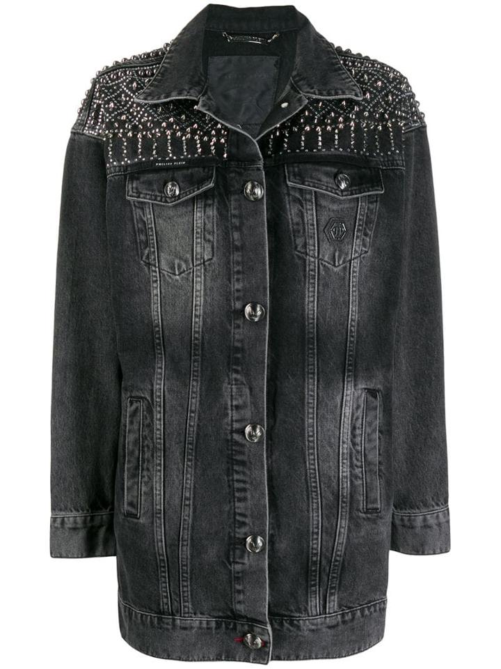 Philipp Plein Gothic Plein Denim Jacket - Grey