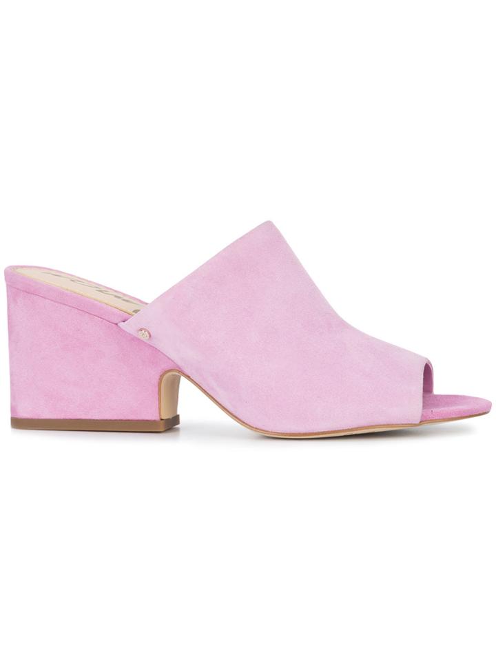 Sam Edelman Block Heel Mules - Pink & Purple
