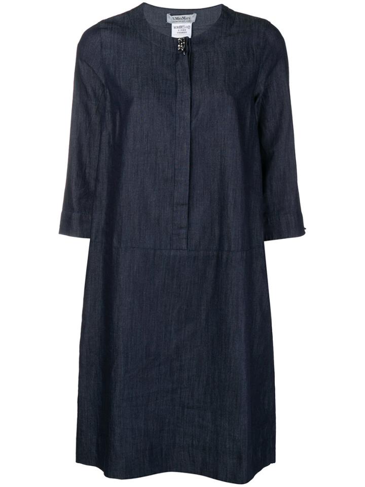 's Max Mara Denim 3/4 Sleeve Dress - Blue