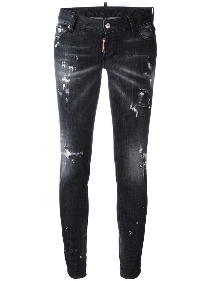 Dsquared2 Jennifer Distressed Stonewash Jeans - Black