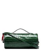 Tara Zadeh Cyrus Crocodile-effect Shoulder Bag - Green