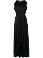 Just Cavalli Ruffle Trim Maxi Dress - Black