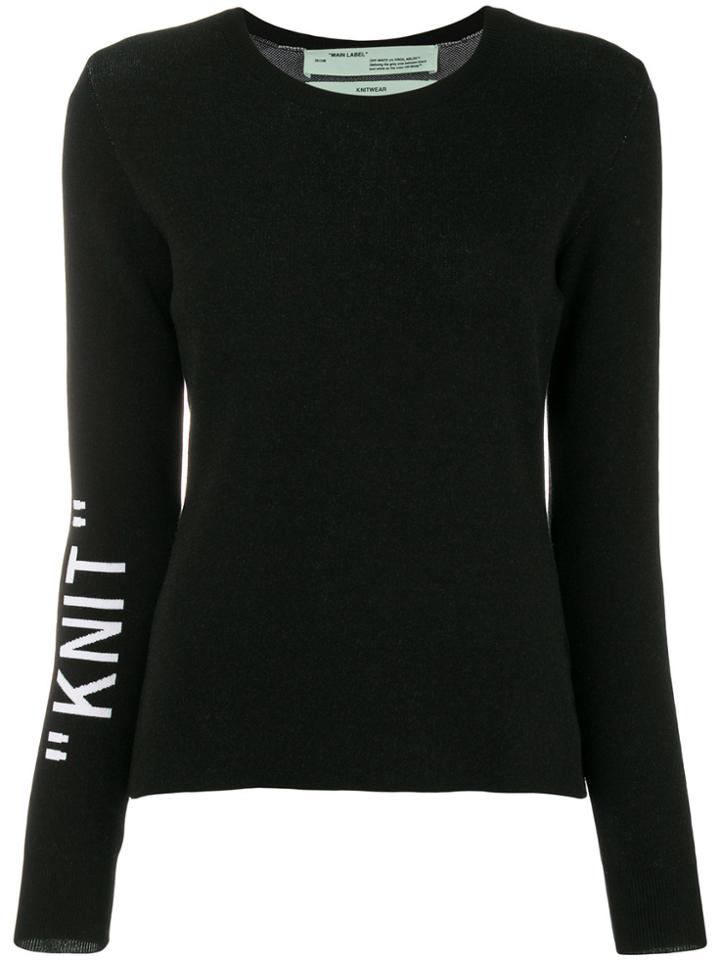 Off-white Knit Print Sweater - Black