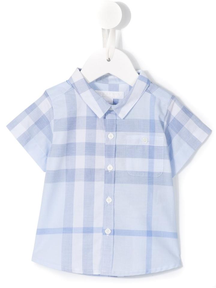 Burberry Kids - Checked Shirt - Kids - Cotton - 6 Mth, Blue