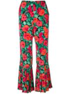 Gucci - Rose (pink) Print Flared Trousers - Women - Silk - 40, Silk