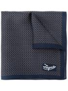 Ermenegildo Zegna Logo Embroidered Scarf - Blue