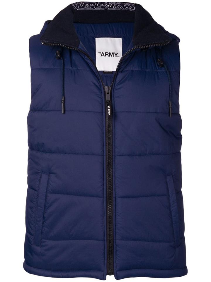 Yves Salomon Quilted Puffer Vest - Blue