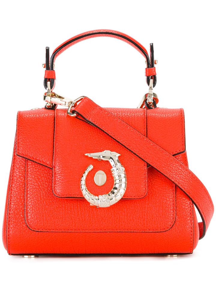 Trussardi Logo Plaque Cross-body Bag, Women's, Pink/purple, Calf Leather