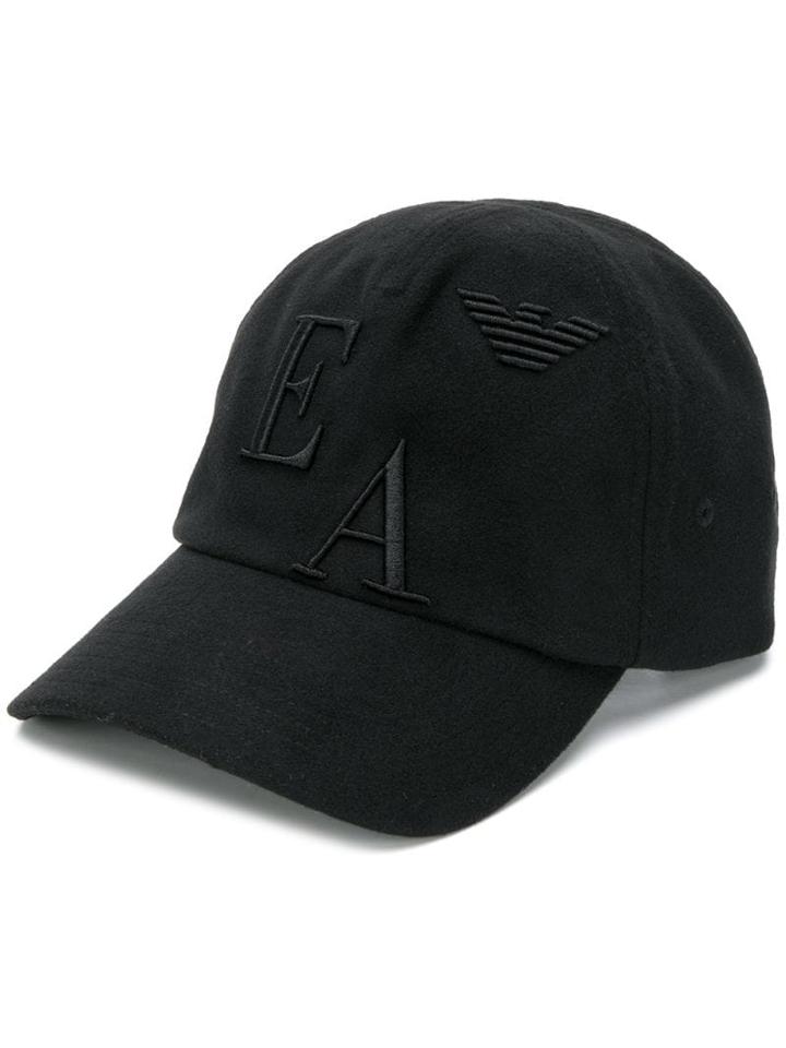 Emporio Armani Stitched Logo Cap - Black