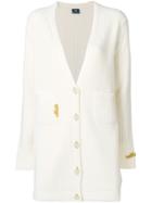 Ps By Paul Smith Ribbed Knit Longline Cardigan - White