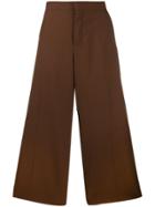 Marni Cropped Wide Leg Trousers - Brown
