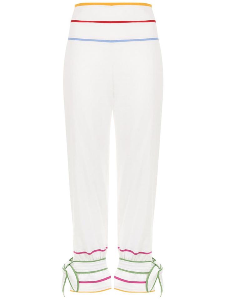 Framed Rainbow Trousers - White