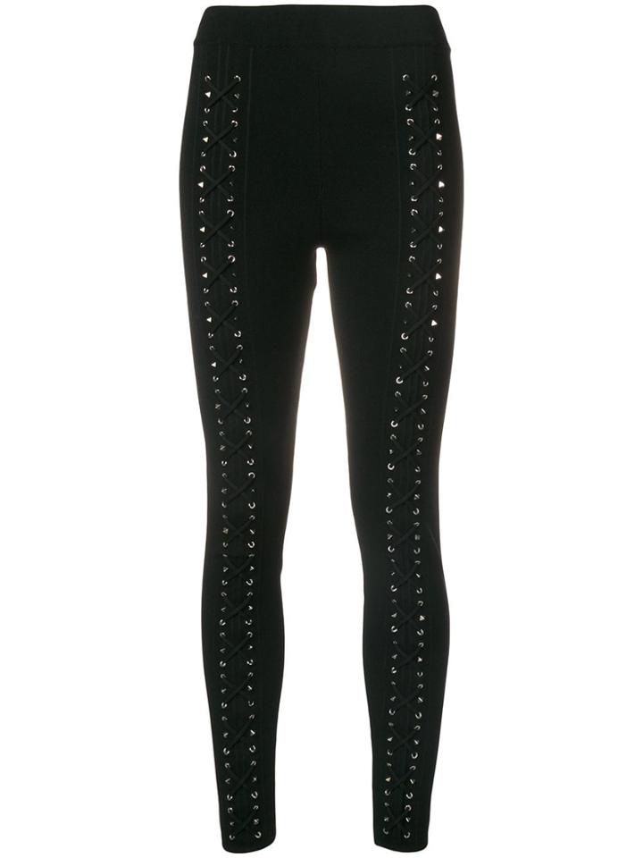 Philipp Plein String Leggings - Black