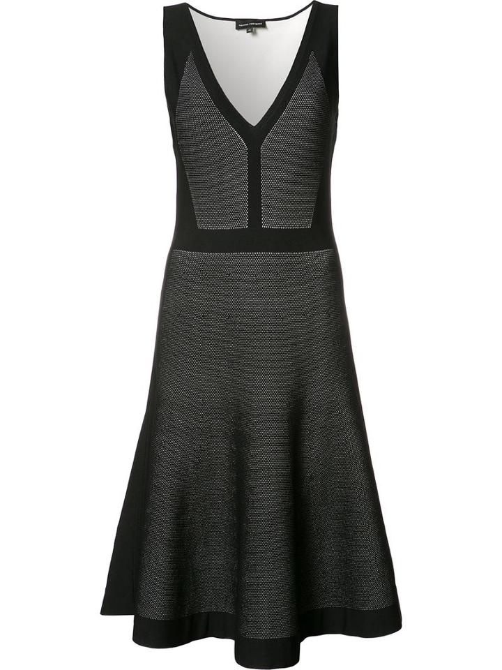 Narciso Rodriguez Pleated Trim Flared Dress, Women's, Size: 42, Viscose/polyester