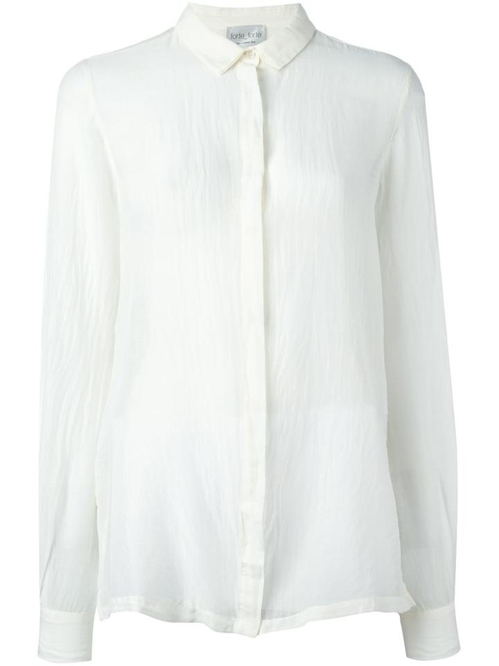 Forte Forte Concealed Fastening Shirt, Women's, Size: Iii, White, Silk/cotton