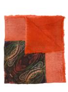 Avant Toi Paisley Print Scarf, Women's, Yellow/orange, Silk/cashmere