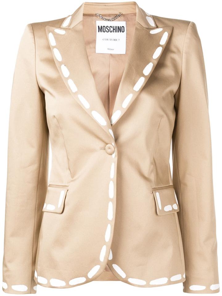 Moschino Printed Stitching Blazer - Neutrals