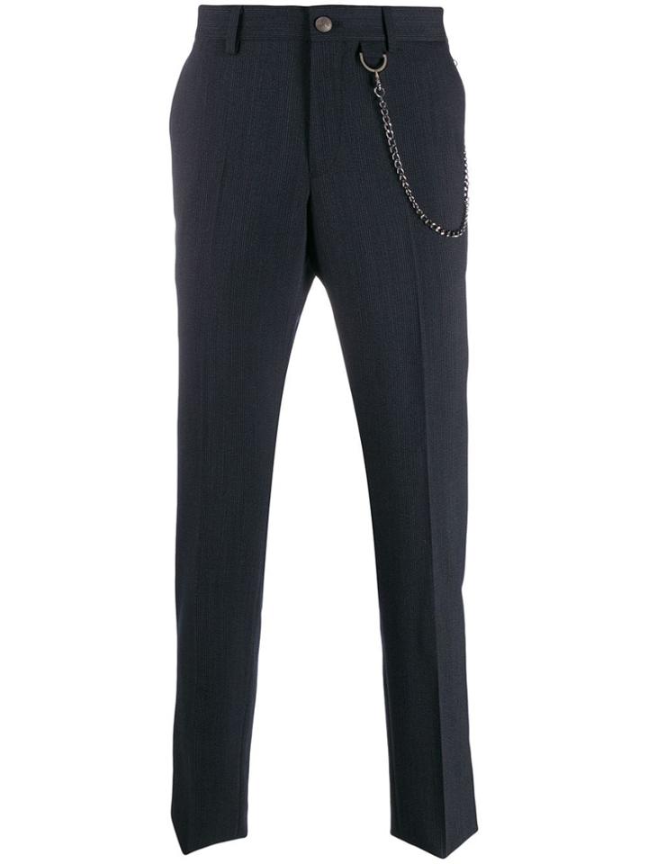 Karl Lagerfeld Chain Detail Slim-fit Trousers - Blue