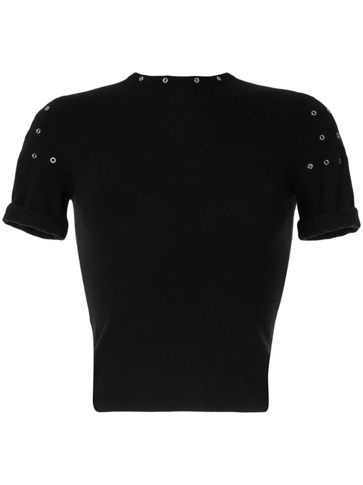 Versace Pre-owned Rivet Detail T-shirt - Black