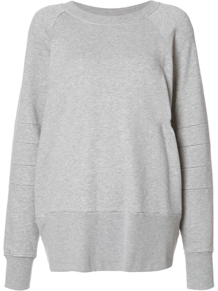 Oversized Crew Neck Sweatshirt, Women's, Size: Small, Grey, Cotton, The Squad