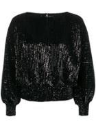 Rta Sequin Cropped Sleeve Sweatshirt - Black