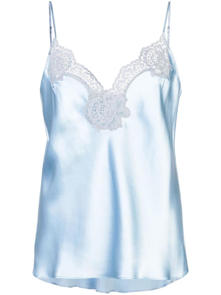Fleur Du Mal Lace Trim Cami - Blue
