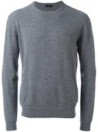Z Zegna Round Neck Pullover, Men's, Size: Small, Grey, Polyamide/cashmere