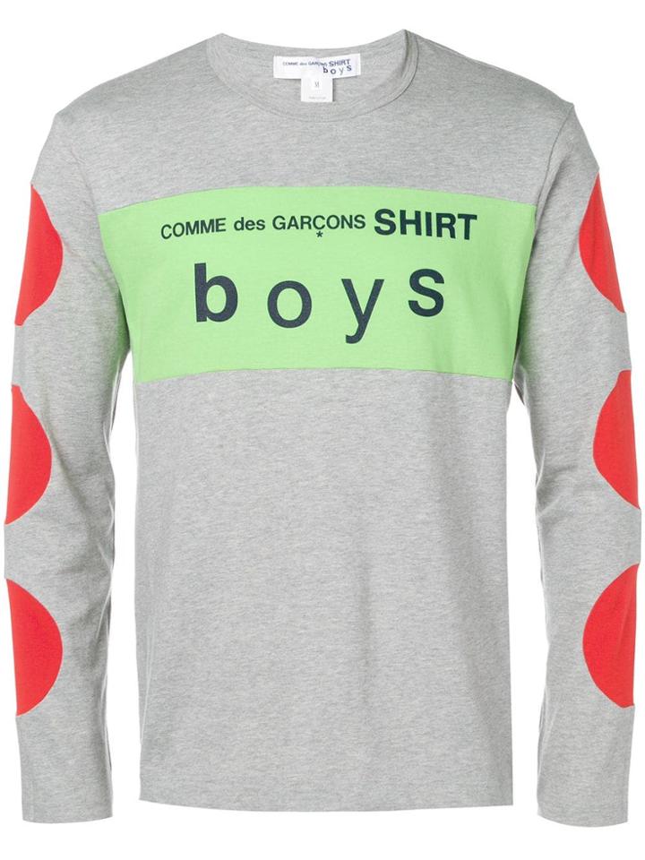Comme Des Garçons Shirt Boys Circle Sleeve Logo T-shirt - Grey