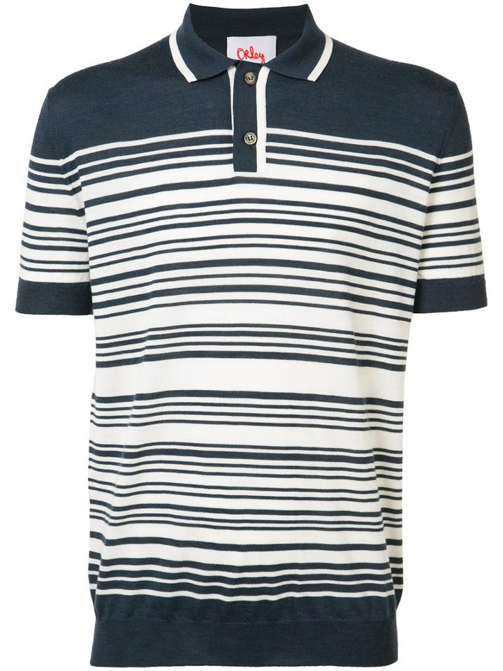 Orley Striped Polo Shirt, Men's, Size: Medium, Blue, Merino
