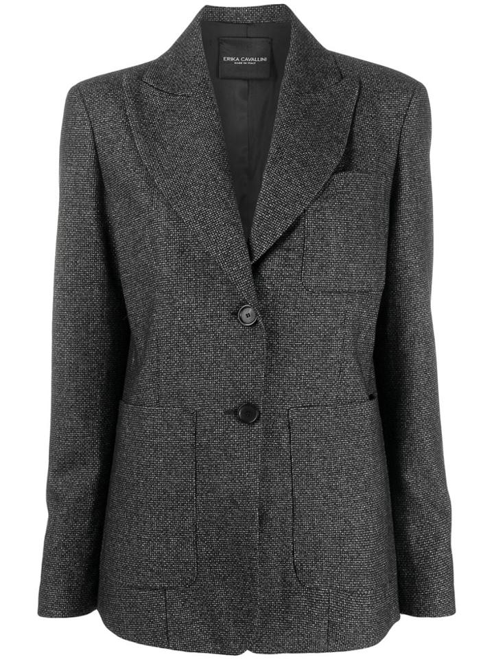 Erika Cavallini Single-breasted Wide-lapel Blazer - Black