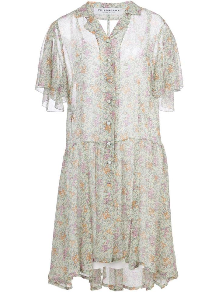 Philosophy Di Lorenzo Serafini Small Floral Print Dress, Women's, Size: 44, Silk