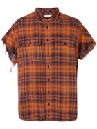 R13 Checked Short Sleeve Shirt - Yellow & Orange