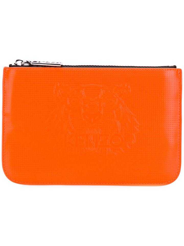 Kenzo - Tiger Clutch - Women - Leather - One Size, Yellow/orange, Leather