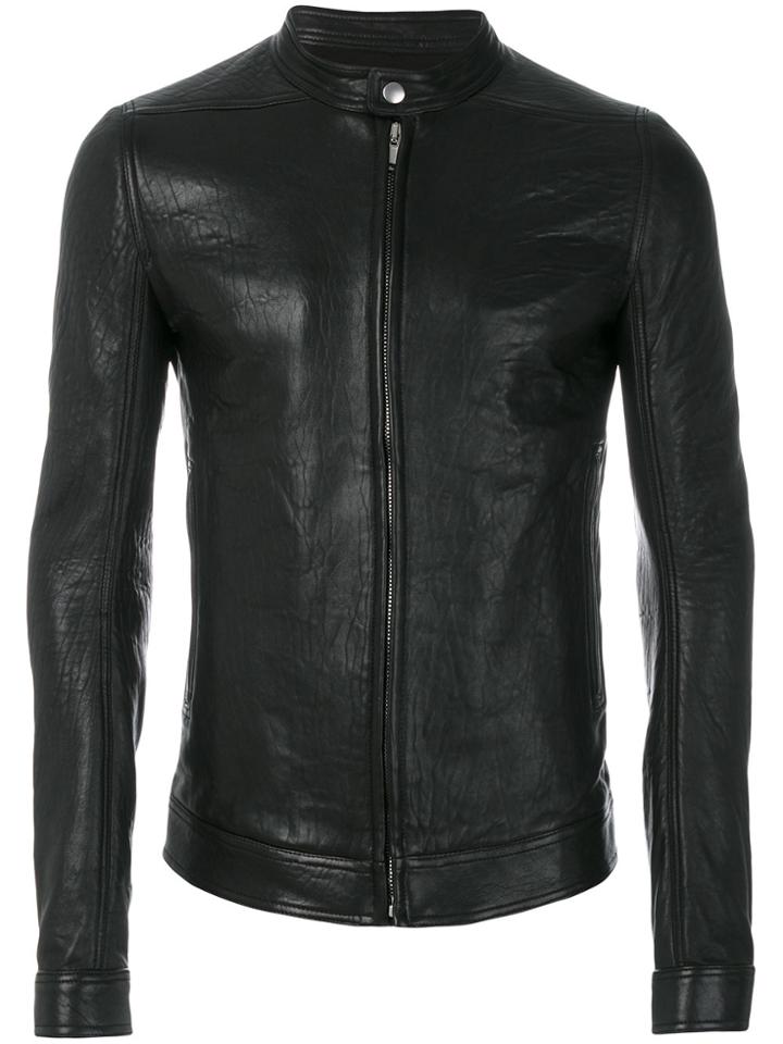 Rick Owens Slim-fit Leather Jacket - Black