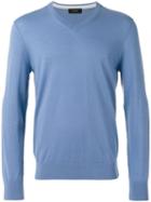 Joseph Elbow Patch Sweater, Men's, Size: Small, Blue, Merino/suede