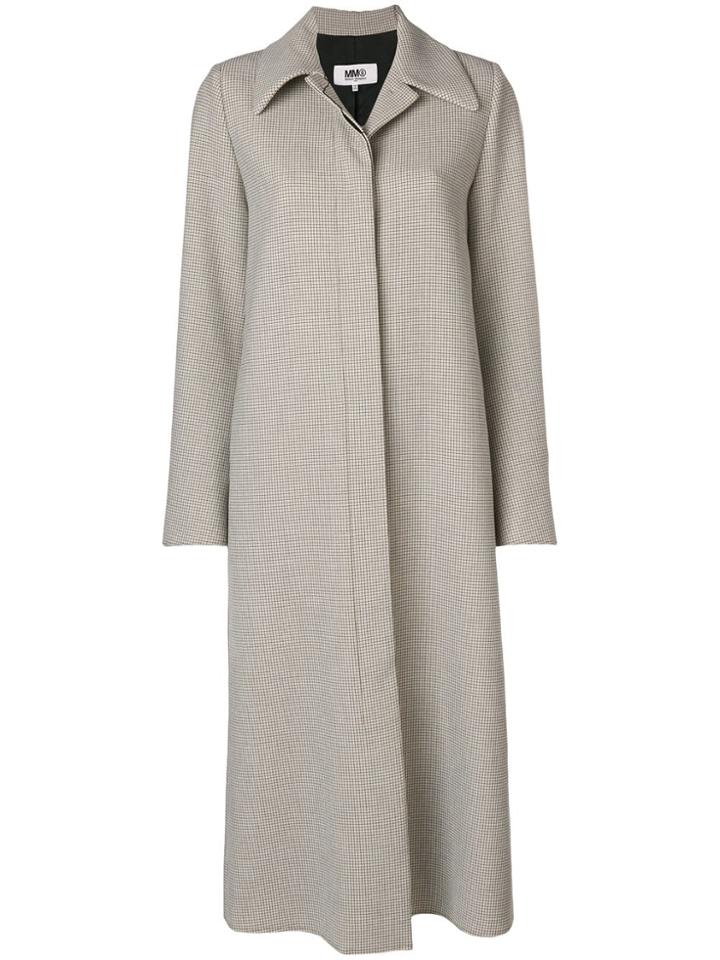 Mm6 Maison Margiela Micro Check Coat - Neutrals