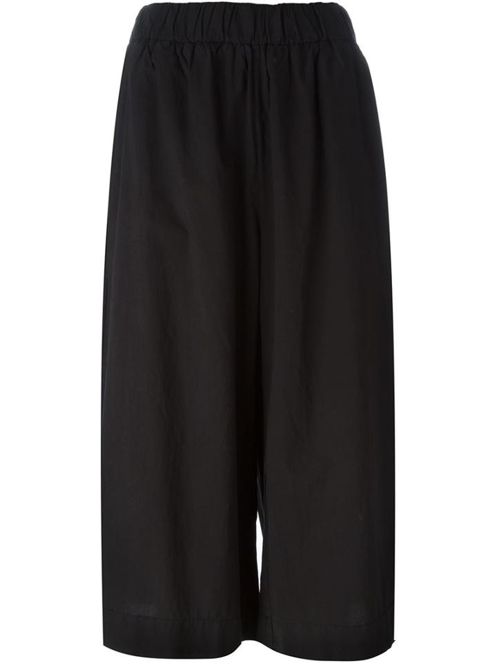 James Perse Cropped Palazzo Trousers, Women's, Size: 2, Black, Cotton