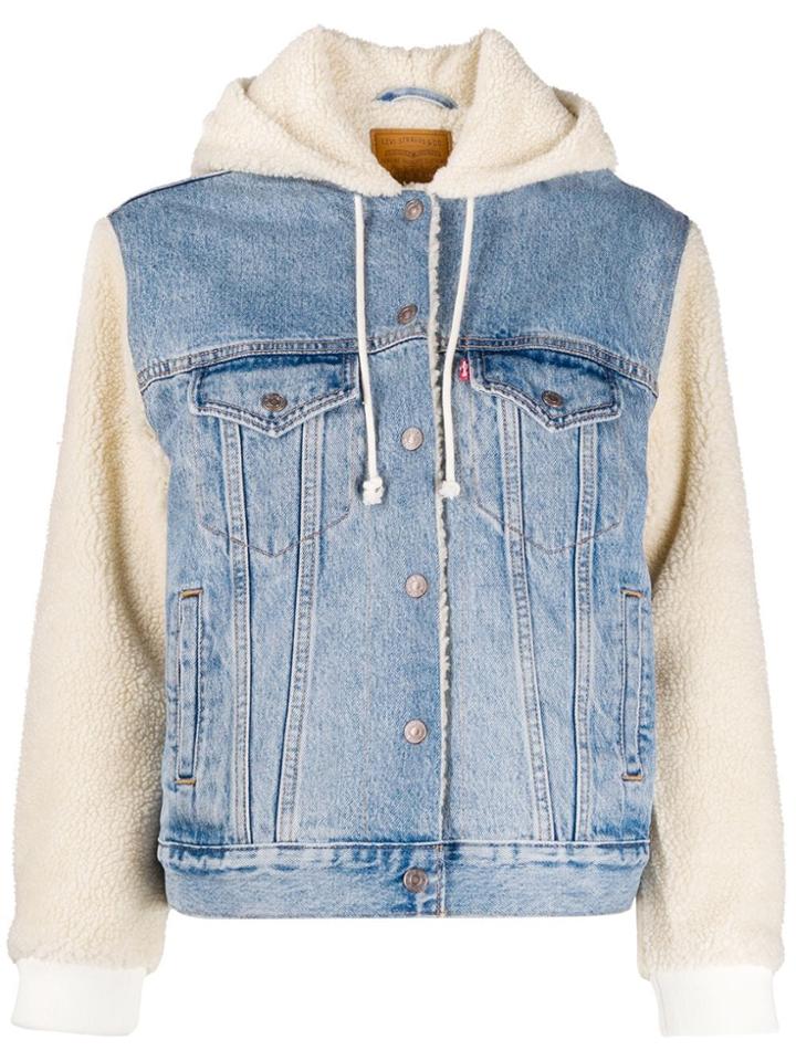 Levi's Contrast Hooded Sherpa Jacket - Blue