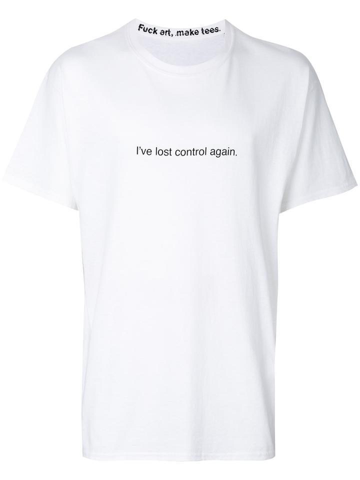 F.a.m.t. - Slogan Printed T-shirt - Unisex - Cotton - M, White, Cotton