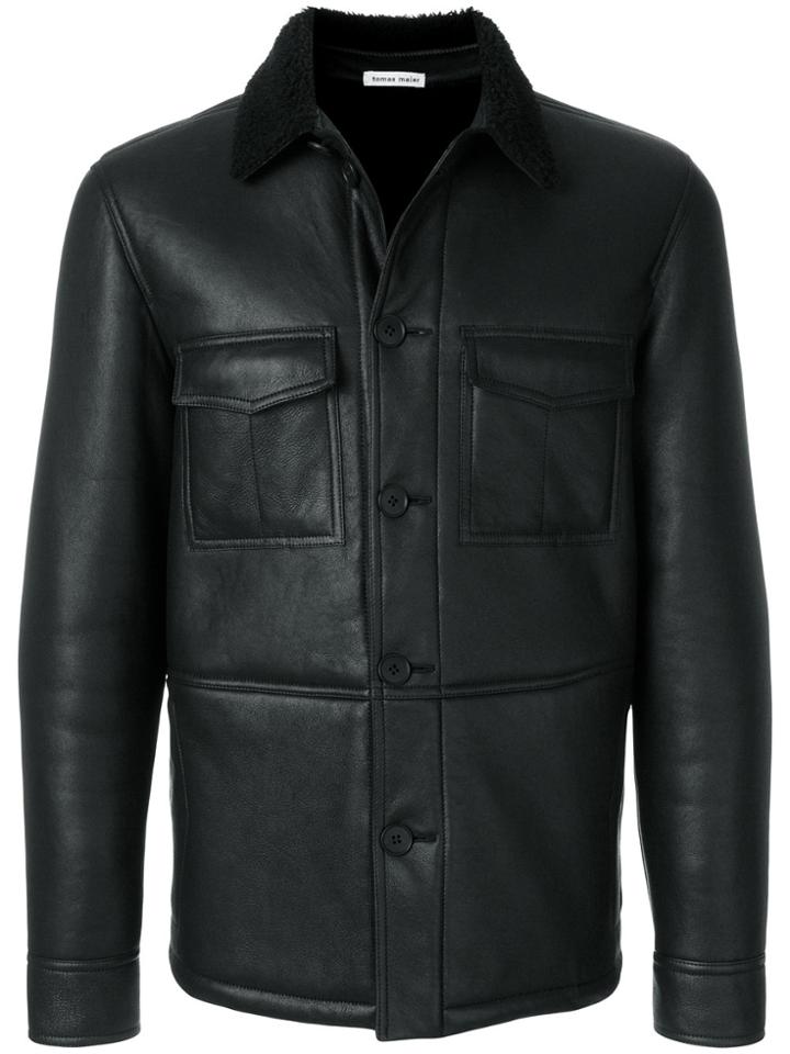 Tomas Maier Nappa Shearling Field Jacket - Black