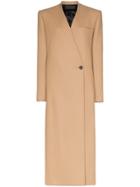 Haider Ackermann Collarless Single-breasted Maxi Coat - Brown