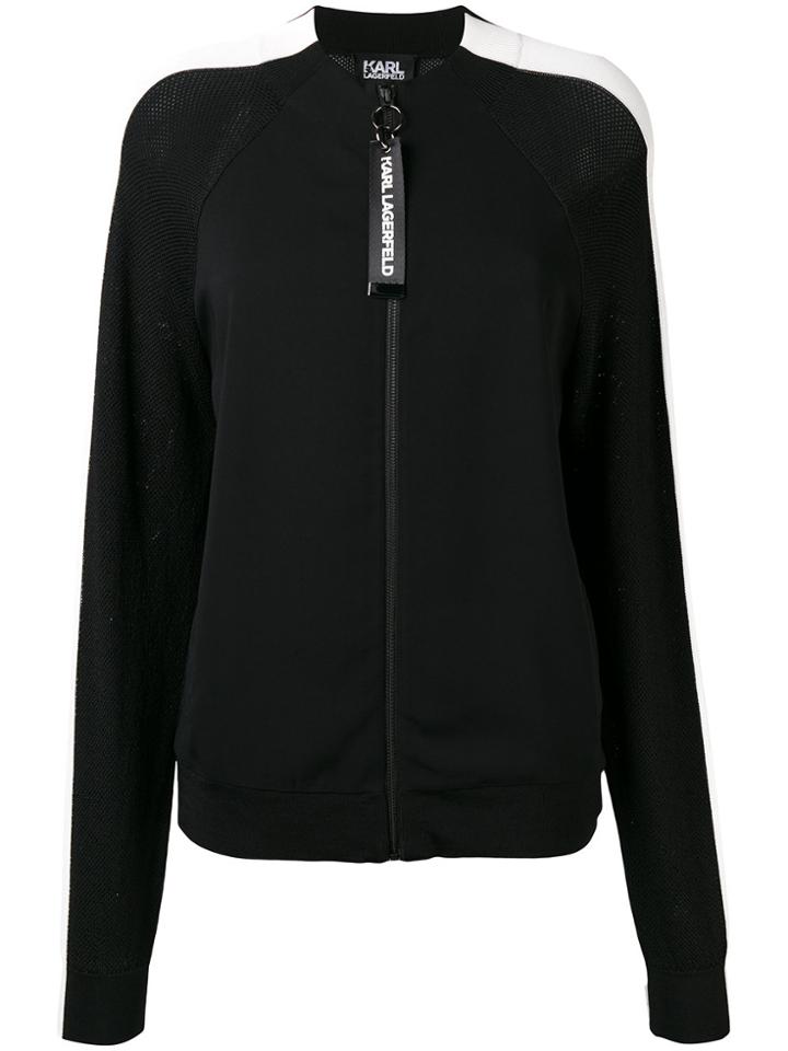 Karl Lagerfeld Knitted Bomber Jacket - Black