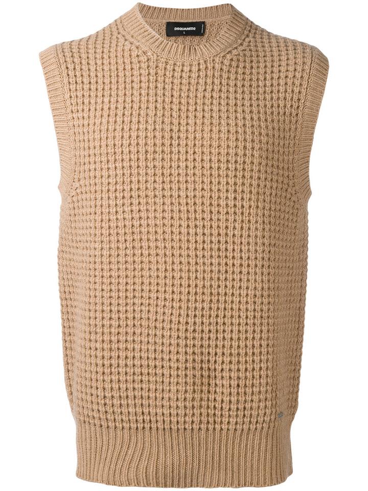 Dsquared2 - Knitted Sleeveless Top - Men - Wool - S, Nude/neutrals, Wool