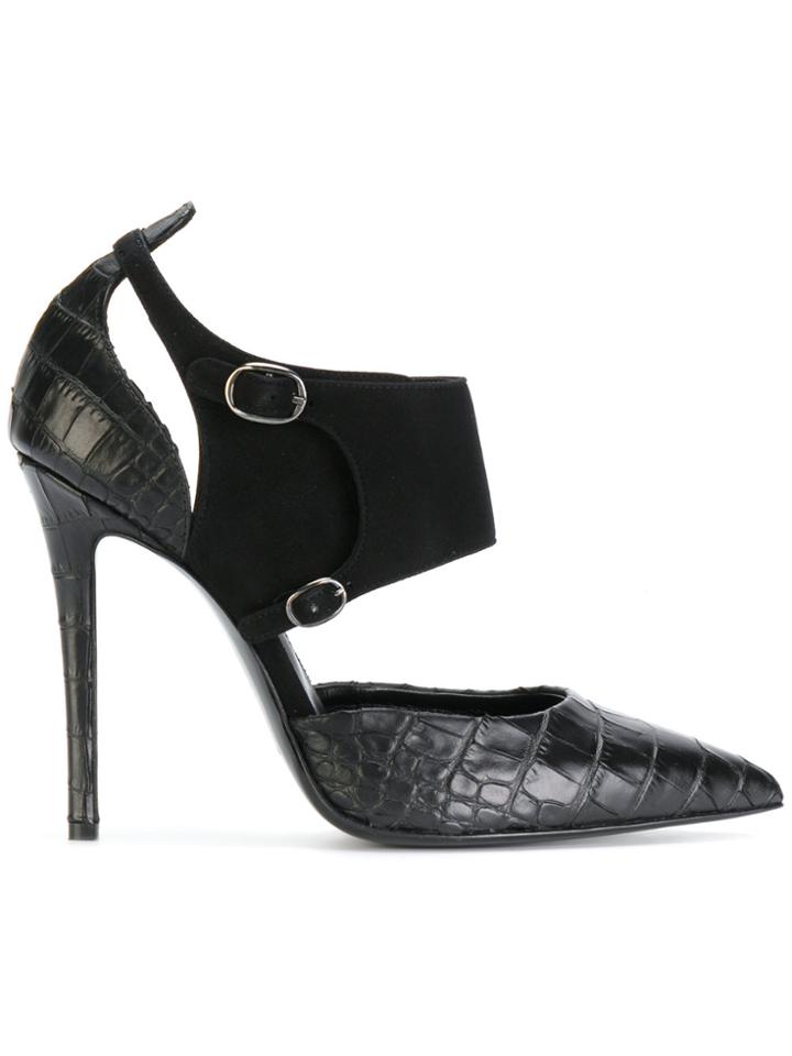 Ermanno Scervino Cut Out Buckled Strap Pumps - Black