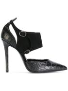 Ermanno Scervino Cut Out Buckled Strap Pumps - Black