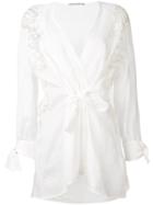 Ermanno Scervino Lace Detail Knot Blouse - Nude & Neutrals